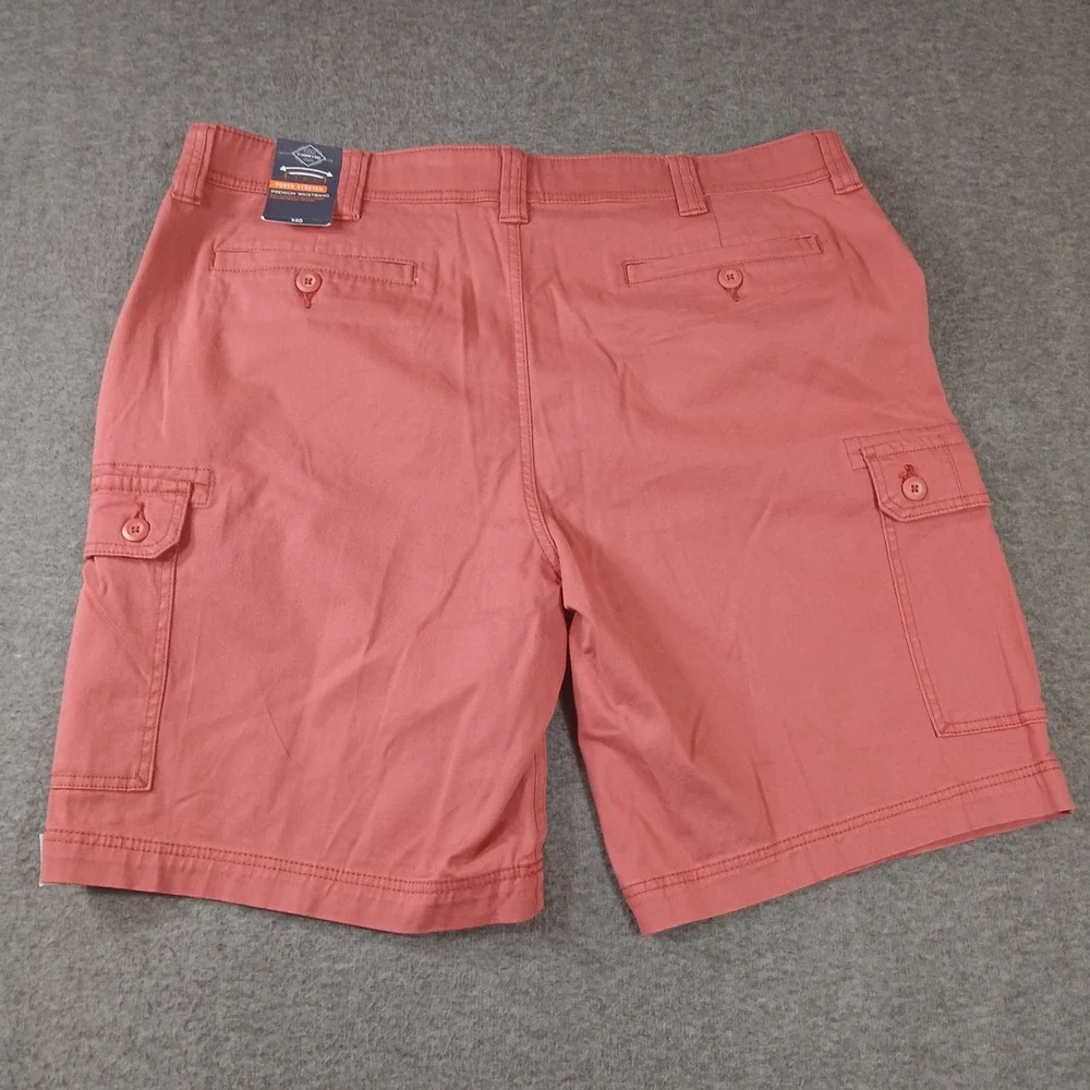 St John's Bay Cargo Shorts Mens 40 Pink Garnet‎ Rose Power Stretch New 516-6031